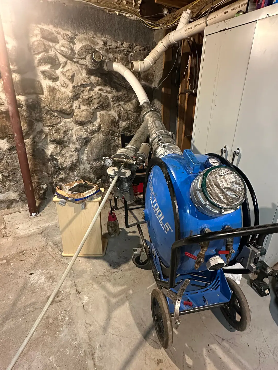 Our inversion drum connected at a broken-out slab opening on our Back Bay job
